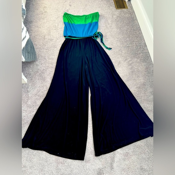 Knit tube top wide leg jumpsuit size M - Picture 2 of 2